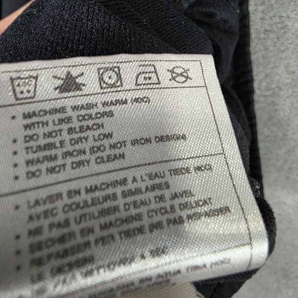 Mens Nike Black Track Pants White Side Piping & Zippers 100% Polyester Size XL - Picture 10 of 10